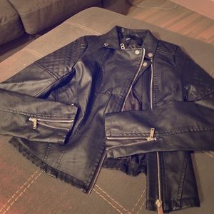 Black leather jacket